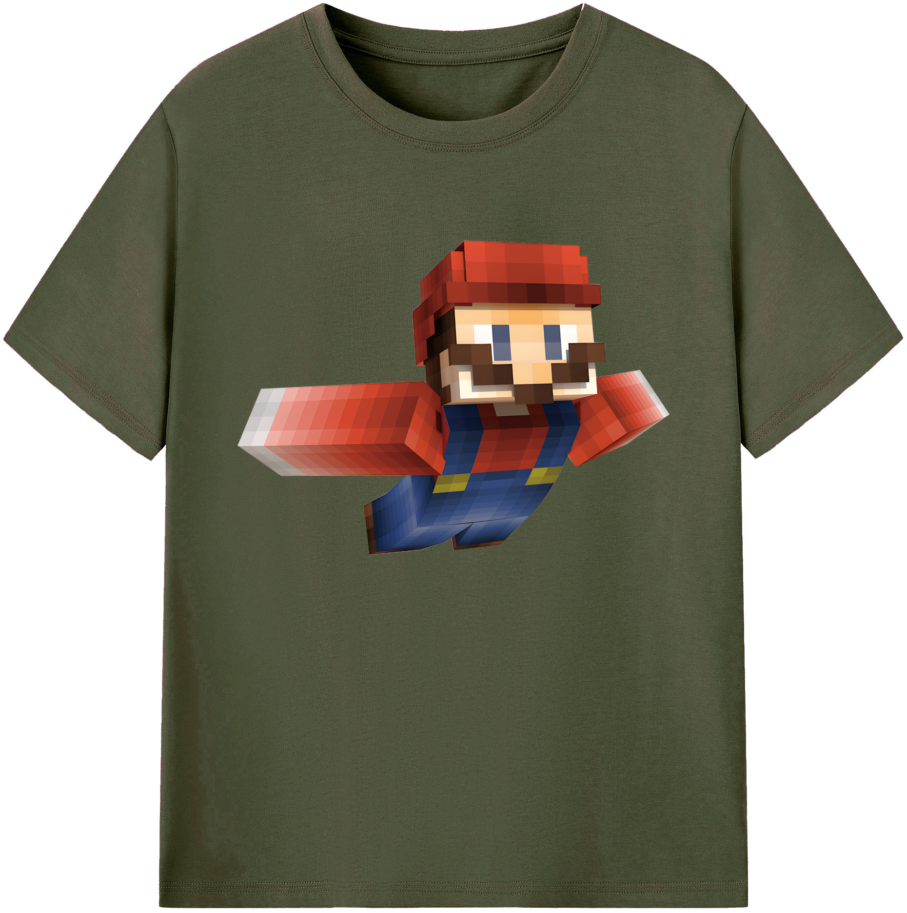 （画像用） マインクラフト ブロックの世界 Minecraft MC Block world 綿100％ メンズ半袖Tシャツ｜肌触りやわらか＆通気性